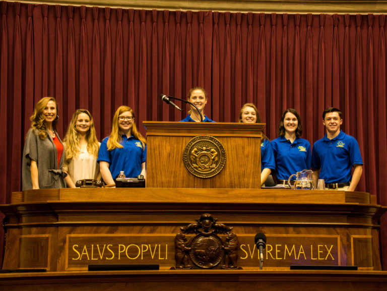 Rep Rehder and Ambassadors on Floor