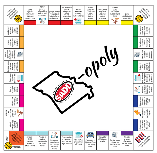 SADD-Opoly Game Board Image